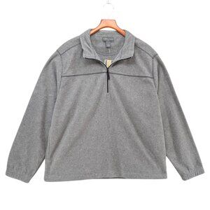 Saddlebred Fleece 1/4 Zip Sweater Mens Heather Grey Long Sleeve Pockets Size XL